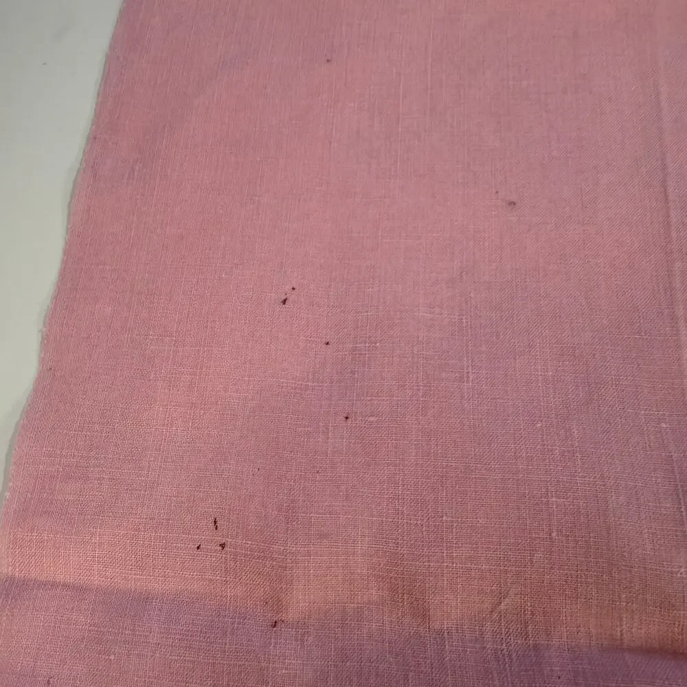3/$20 VTG Linen Handmade Pink & Green Floral Embroidery Tea Towel READ